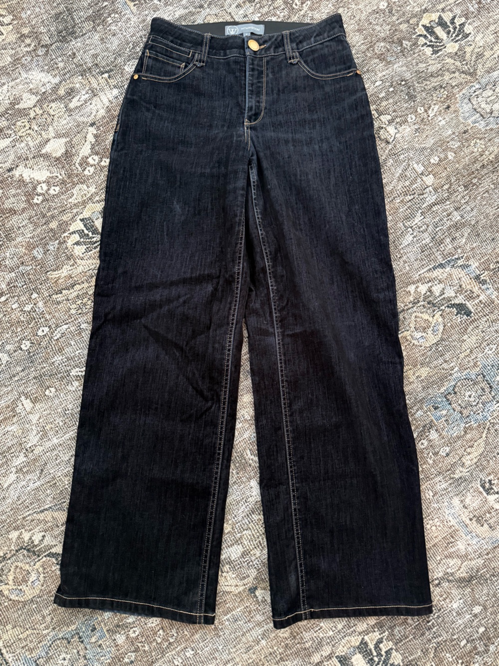 Wit & Wisdom Dark Wash Velvet Wide Leg Jeans